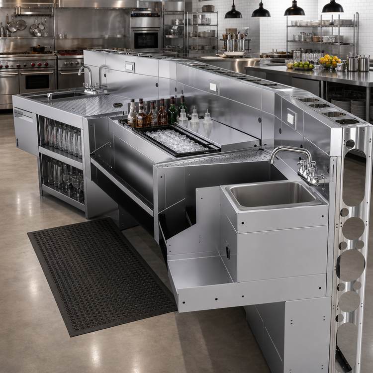 Product image #2 for Glastender MD Modular Bar Die with 300 Series Stainless Steel Bartender-Side Finish