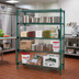 Thumbnail image #2 for Eagle Group Valu-Gard Quad-Adjust 4-Tier Stationary Starter Wire Shelving Unit, 72 x 24 x 74 Inches, Green Epoxy