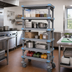 Thumbnail image #2 for Quantum Millenia 54-Inch W x 24-Inch D x 62-Inch H Mobile Polymer Shelving Starter Unit, 5 Shelves, Gray