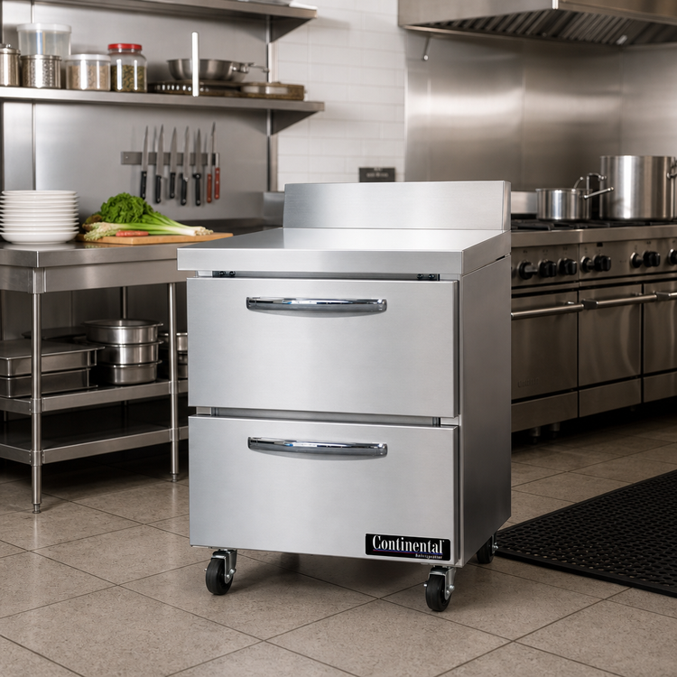 Product image #2 for Continental Refrigerator SWF27NBS-D 27" One-Section Work Top Freezer with Drawers and Backsplash