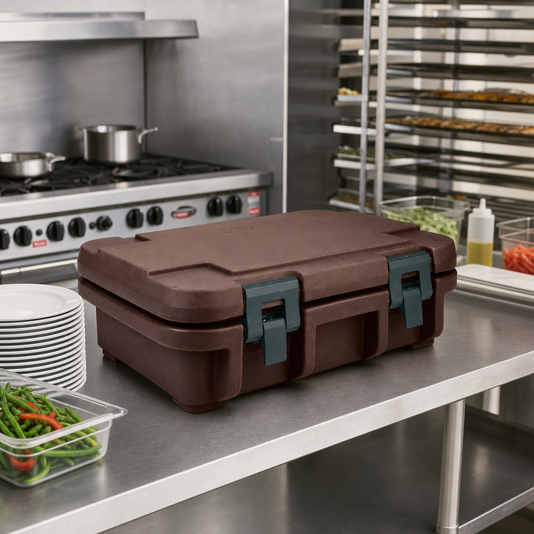 Product image #3 for Cambro Ultra Pan Carrier® UPC140 Top-Loading Insulated Food Pan Carrier for 1 Full-Size or Fractional GN Pan, Dark Brown