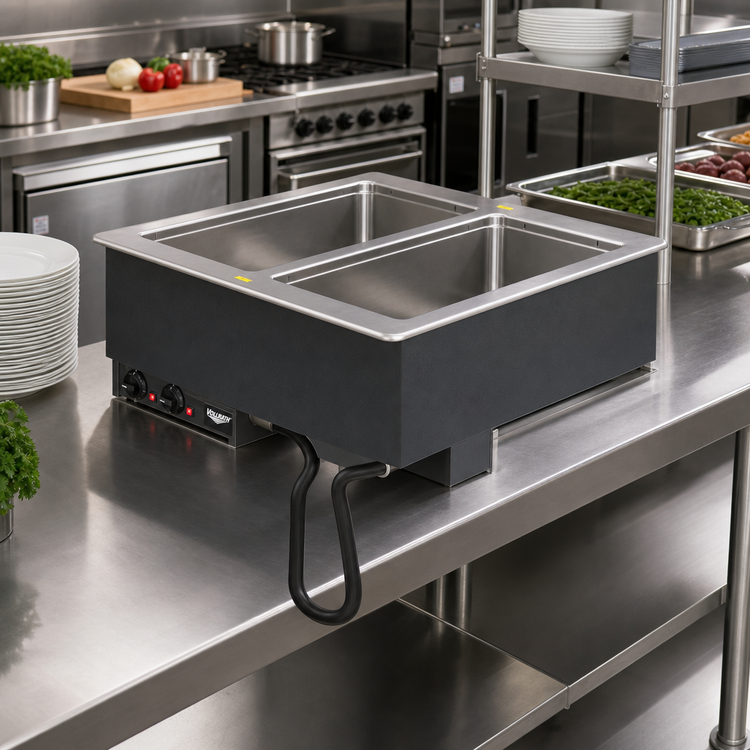 Product image #2 for Vollrath Two-Well Drop-In Electric Hot Food Well Unit with Manifold Drain, 208-240V