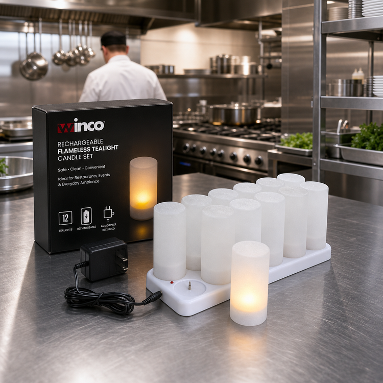 Product image #3 for Winco Rechargeable Flameless Tealight Candle Set with 12 Tealights