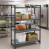 Thumbnail image #2 for Cambro Camshelving Basics Plus 4-Tier Stationary Starter Polymer Shelving Unit, 24 x 60 x 84 Inches, 3 Vented + 1 Solid, Brushed Graphite