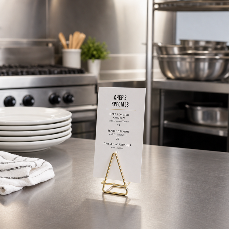 Product image #3 for Geometric Gold Metal Tabletop Menu/Card Holder, 2-Inch