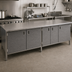 Thumbnail image #2 for John Boos Enclosed Work Table with Cabinet Base and Hinged Doors, 96 x 30 Inches, 14-Gauge 300 Series Stainless Steel Flat Top