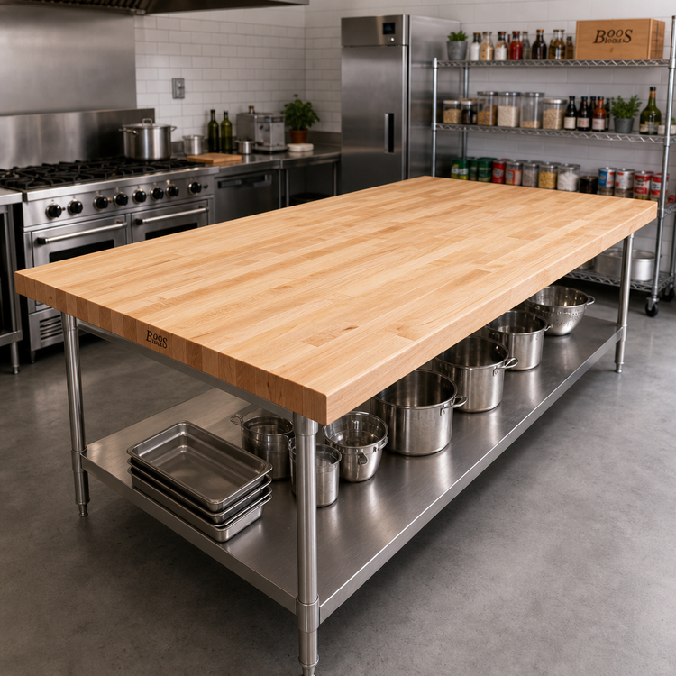 Product image #2 for John Boos 144-Inch x 60-Inch Edge Grain Northern Hard Rock Maple Work Table Top