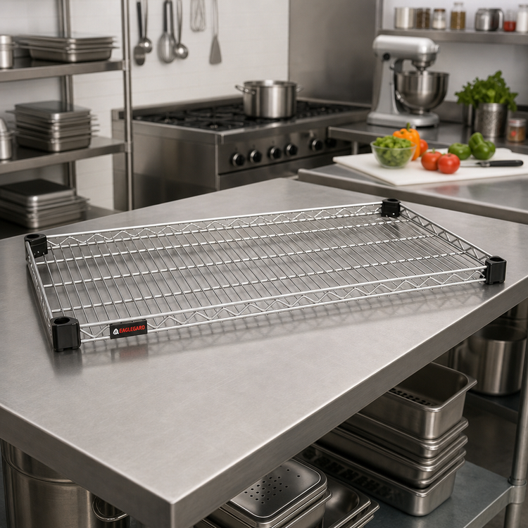 Product image #2 for EagleGard Quad-Adjust Reverse Mat Wire Shelf, 48 x 24 Inches