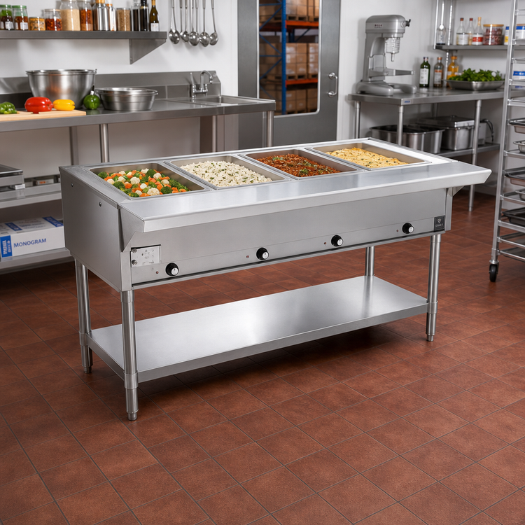 Product image #2 for Eagle Group 63-1/2-Inch Electric Open-Base Hot Food Table with 4 Dry Wells, 240V