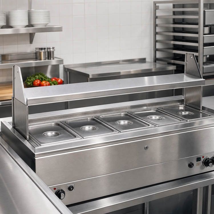 Product image #2 for Eagle Group 94-1/2 Inch x 8 Inch Removable Stainless Steel Dish Shelf for HT6 Hot Food Table