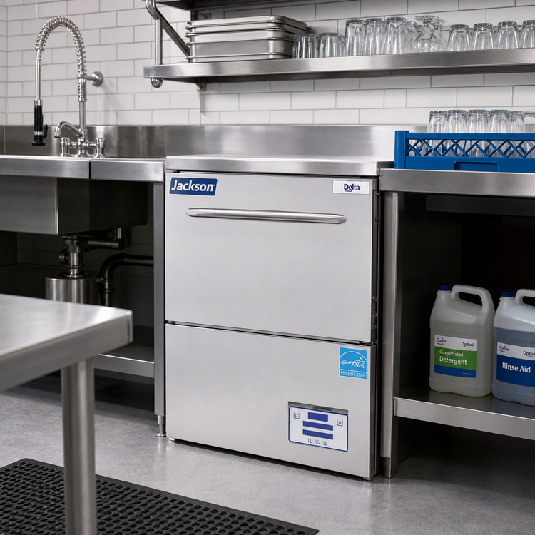 Product image #2 for Delta HT-E-SEER High Temperature Sanitizing Door-Type Undercounter Glasswasher with Steam Elimination & Energy Recovery