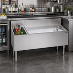 Thumbnail image #2 for Krowne Royal Series KR19-M48R 48-Inch Stainless Steel Underbar Combination Ice Bin, Right-Side Bin, 6-Bottle Well, 110-Lb Capacity