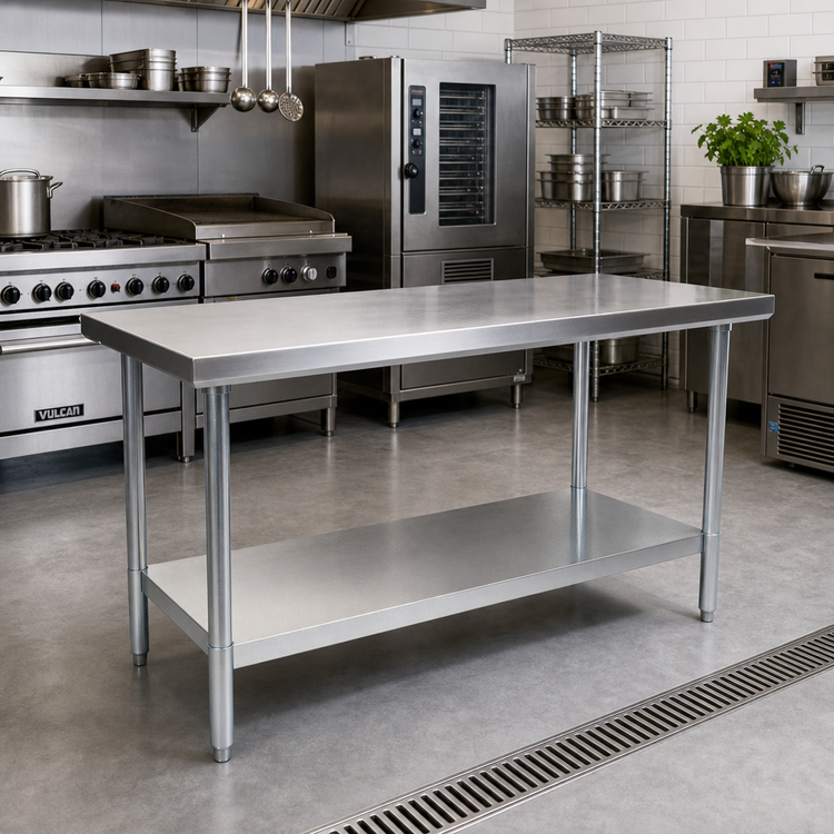 Product image #2 for John Boos Stallion Economy Stainless Steel Work Table with Adjustable Undershelf, 84 x 24 Inches