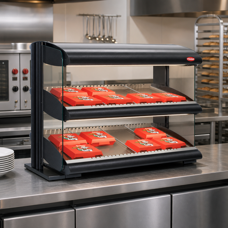 Product image #2 for Hatco HXMS-24D 24-Inch Countertop Slant Heated Merchandiser with LED Lighting