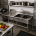 Thumbnail image #2 for John Boos Pro-Bowl 2-Compartment Stainless Steel Sink with Left Drainboard, 64-3/16