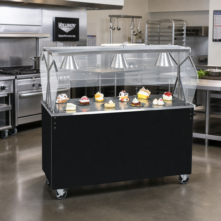 Product image #2 for Vollrath 2-Series Affordable Portable 60-Inch Mobile Utility Station with Buffet-Style Breath Guard and Solid Base