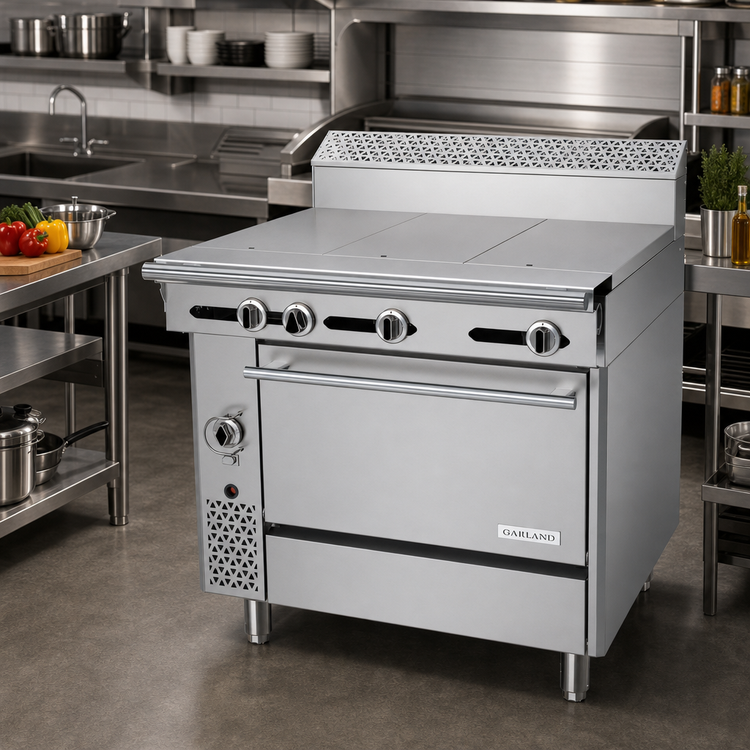 Product image #2 for Garland Cuisine C36-8C 36-Inch Heavy-Duty Gas Range with Three 12-Inch Hot Tops and Convection Oven