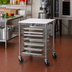 Thumbnail image #2 for Metro Portable Half-Height End-Load Wire Prep Rack with Poly Top, 8-Pan Capacity