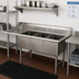 Thumbnail image #2 for Advance Tabco Special Value Series 3-Compartment Fabricated Sink with Left Drainboard, 16-Gauge 304 Stainless Steel, 15 x 15 x 14-Inch Bowls