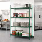 Thumbnail image #2 for Redipak 4-Tier Stationary Wire Shelving Unit, 36 x 18 x 74 Inches, Green Epoxy Finish
