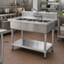 Thumbnail image #2 for Advance Tabco Stainless Steel Legs and Undershelf Upgrade for 3-Well Food Table
