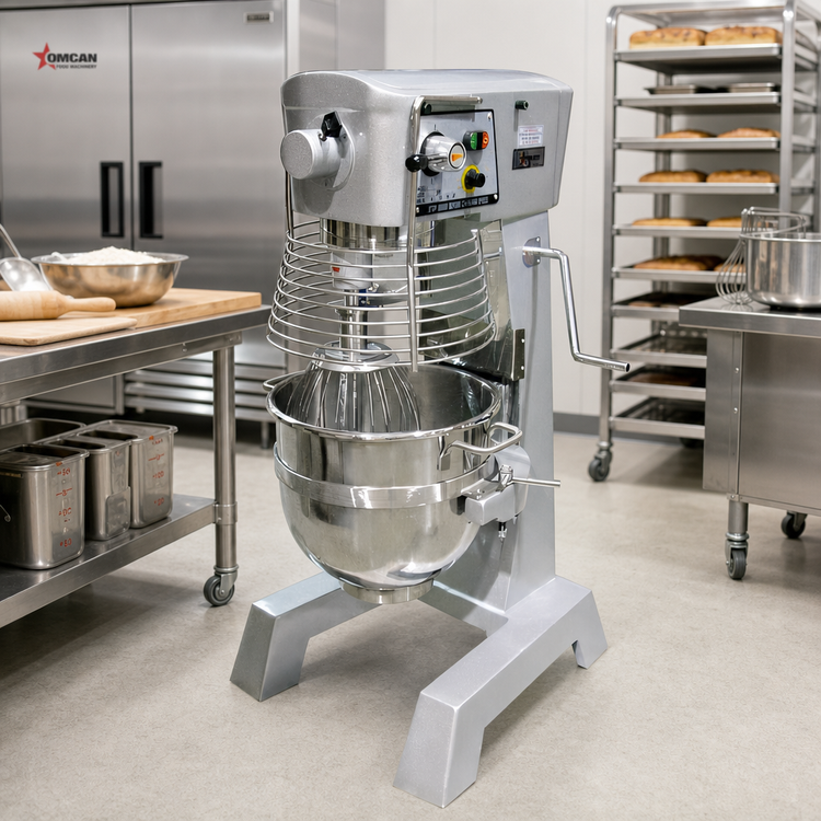 Product image #2 for Omcan USA 30 Qt 3-Speed Gear-Driven Planetary Floor Mixer with Timer and #12 Hub
