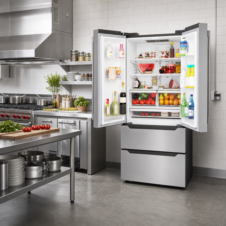 Product image #2 for KoolMore 22.5 Cu. Ft. French Door Refrigerator with Bottom Freezer, Stainless Steel