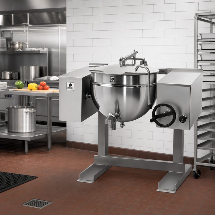Product image #2 for Legion 60-Gallon Direct Steam 2/3-Jacket Tilting Wall-Mount Kettle