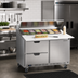 Thumbnail image #3 for Beverage-Air 48-Inch Two-Section Sandwich Prep Table Refrigerator with 12-Pan Top, 2 Drawers, and 1 Door