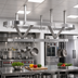 Thumbnail image #2 for Advance Tabco SC-132 Ceiling-Mounted Triple-Bar Stainless Steel Pot Rack, 132 Inches Wide