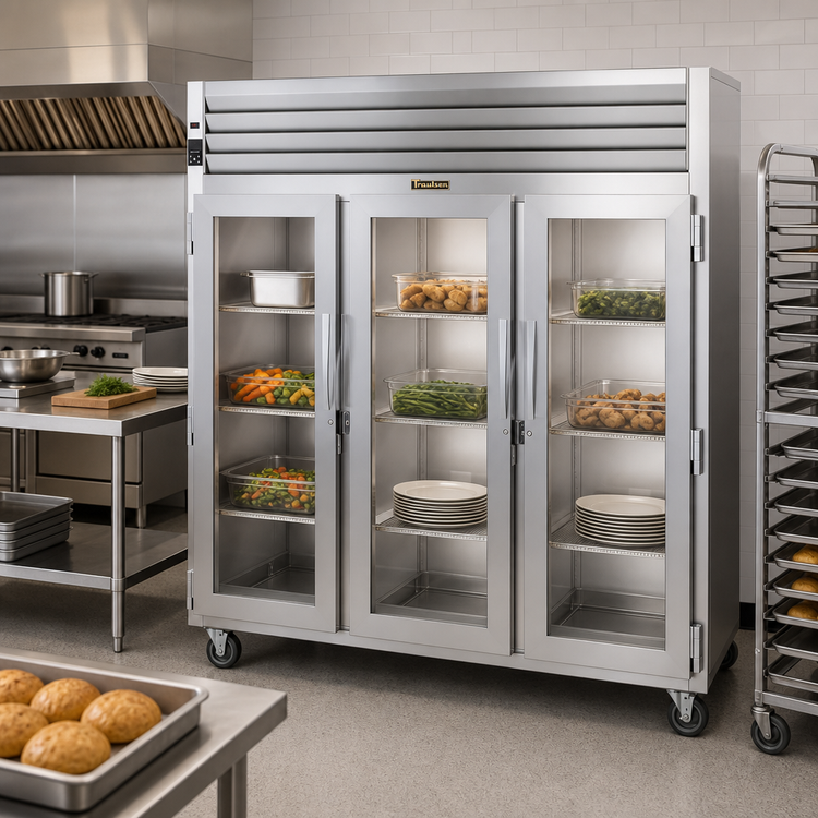 Product image #2 for Traulsen Spec-Line RHF332WP-HHG Three-Section Pass-Thru Heated Holding Cabinet with Half-Height Glass Doors