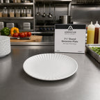 Thumbnail image #2 for American Metalcraft MP7 7-3/8-Inch Round White Melamine Plate with Paper Plate Design Case of 96