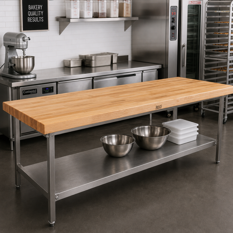 Product image #2 for John Boos Northern Hard Rock Maple Edge Grain Work Table Top for Bakers' Tables, 156 x 24 x 2-1/4 Inch, Penetrating Oil Finish