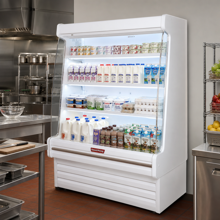 Product image #3 for Howard-McCray Ovation Series Remote Dairy Open Merchandiser with 3 Rows of LED Lighted Shelves, 75 Inch W x 72 Inch H
