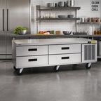 Thumbnail image #2 for Delfield Low Profile F2978CP Refrigerated Equipment Stand, 78-1/4-Inch Wide, 4-Drawer, Stainless Steel Top