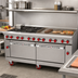 Thumbnail image #2 for American Range 72-Inch Gas Restaurant Range with 48-Inch Griddle, 4 Open Burners, and 2 Standard Ovens