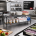 Thumbnail image #2 for QuadTruss 2-Tier Front Case Merchandise Wire Shelving Unit, 36 x 14 x 14 Inches, Pewter Gray Epoxy