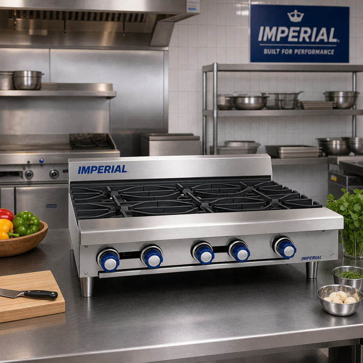 Product image #2 for Imperial 36-Inch Gas Countertop Hot Plate with 3 Open Burners and Standing Pilots
