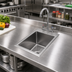 Thumbnail image #2 for Klinger's Trading Heavy-Duty Drop-In Stainless Steel Sink, 1 Compartment, 10 x 14 x 10 Bowl