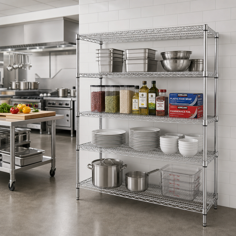 Product image #2 for Metro Super Erecta 42-Inch Wide Chrome-Plated Stationary Wire Starter Shelving Unit, 4 Shelves