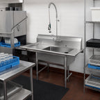 Thumbnail image #2 for Klinger's Trading SDT48L 48-Inch Left-to-Right Soiled Dish Table with 20 x 20 Pre-Rinse Sink and 9-Inch Backsplash