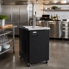 Thumbnail image #2 for Serv-Ware DD24-1-HC 24-Inch Single-Tower 1-Faucet Beer Dispenser Keg Cooler, Black, Digital, 7.2 Cu. Ft.