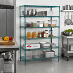 Thumbnail image #2 for Metro Super Erecta SEZ-244874K3-S-42 48"W x 24"D x 74"H 6-Tier Stationary Wire Shelving Starter Unit, Green Epoxy Finish