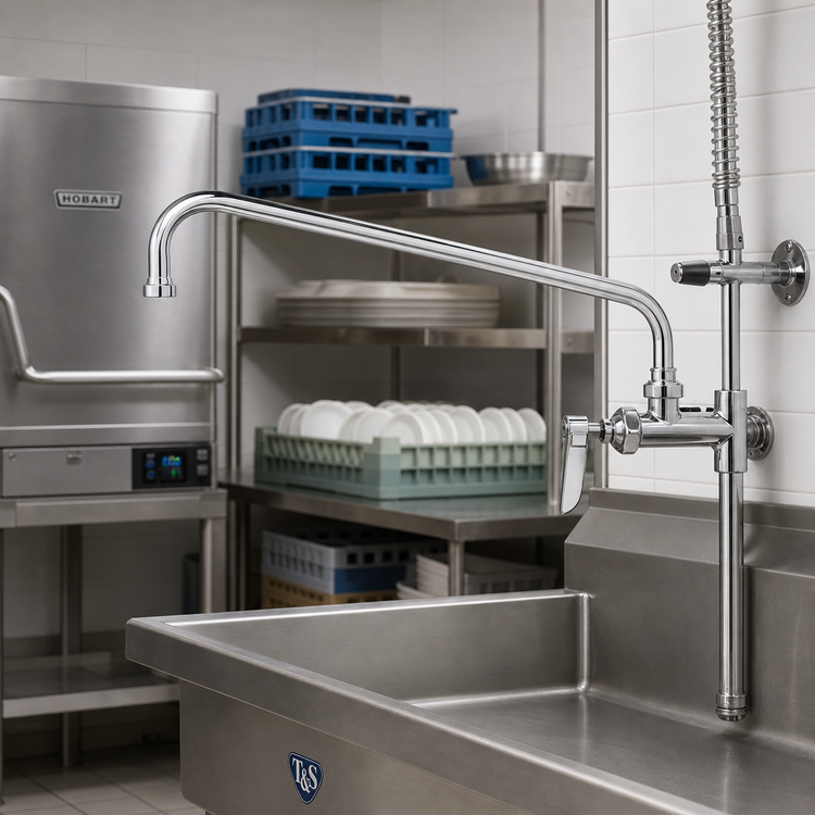 Product image #2 for T&S Brass Add-On Faucet for Pre-Rinse Units with 18-Inch Swing Nozzle