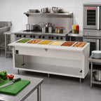 Thumbnail image #2 for Duke Manufacturing Thurmaduke EW-6-CBPG 6-Well Electric Waterless Food Warmer, 88-Inch, Stainless Steel Top, Touchscreen, Open Base