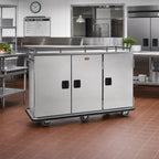 Thumbnail image #2 for FWE ETC-18 Mobile Stainless Steel Non-Insulated Patient Tray Cart, 18-Tray, 3-Section