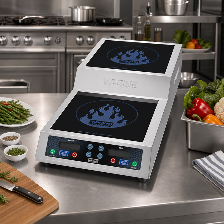 Product image #2 for Waring Countertop Double Burner Induction Range with Dual 11-Inch Ceramic Glass Tops