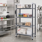 Thumbnail image #2 for Cambro Camshelving® Elements EXU242472V4480 24-Inch W x 24-Inch D x 72-Inch H 4-Tier Vented Polymer Shelving Starter Unit, Speckled Gray