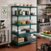 Thumbnail image #2 for QuadPlus 5-Tier Stationary Starter Wire Shelving Unit, 48W x 18D x 74H, Green Epoxy Finish