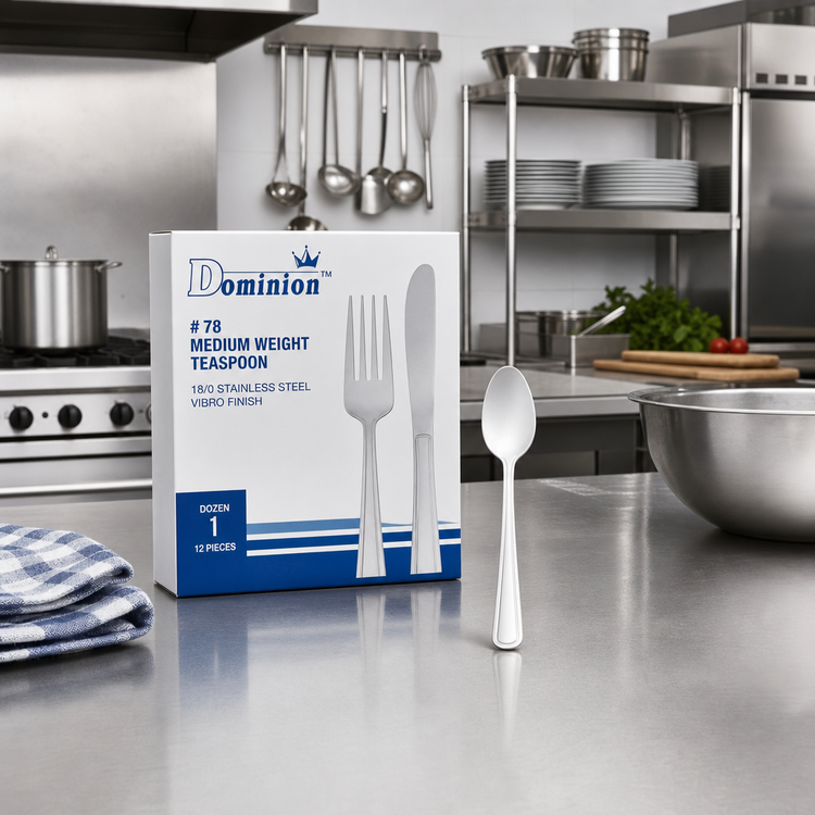 Product image #2 for Dominion #78 Medium Weight Teaspoon, 18/0 Stainless Steel, Vibro Finish
